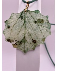 COLLAR ARTESANO DE HOJA NATURAL ESQUELETIZADA