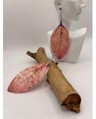 PENDIENTES ARTESANOS DE HOJA NATURAL ESQUELETIZADA