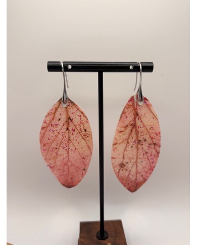 PENDIENTES ARTESANOS DE HOJA NATURAL ESQUELETIZADA