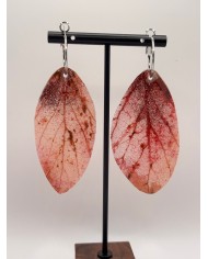 PENDIENTES ARTESANOS DE HOJA NATURAL ESQUELETIZADA