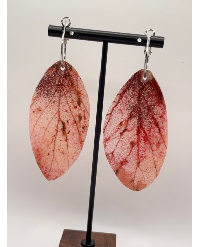 PENDIENTES ARTESANOS DE HOJA NATURAL ESQUELETIZADA