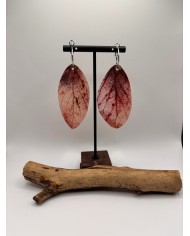 PENDIENTES ARTESANOS DE HOJA NATURAL ESQUELETIZADA