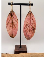 PENDIENTES ARTESANOS DE HOJA NATURAL ESQUELETIZADA