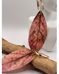 PENDIENTES ARTESANOS DE HOJA NATURAL ESQUELETIZADA