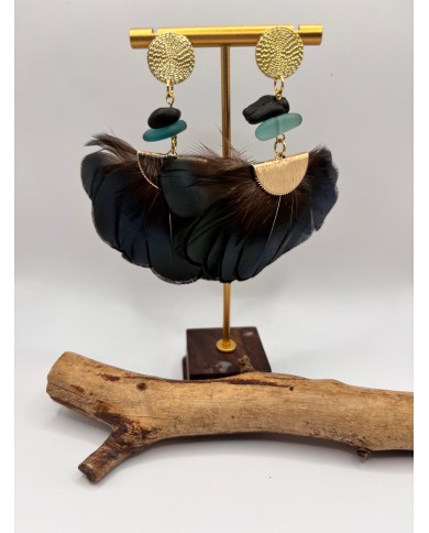 PENDIENTES ARTESANOS DE CRISTAL MARINO