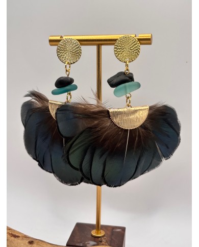 PENDIENTES ARTESANOS DE CRISTAL MARINO