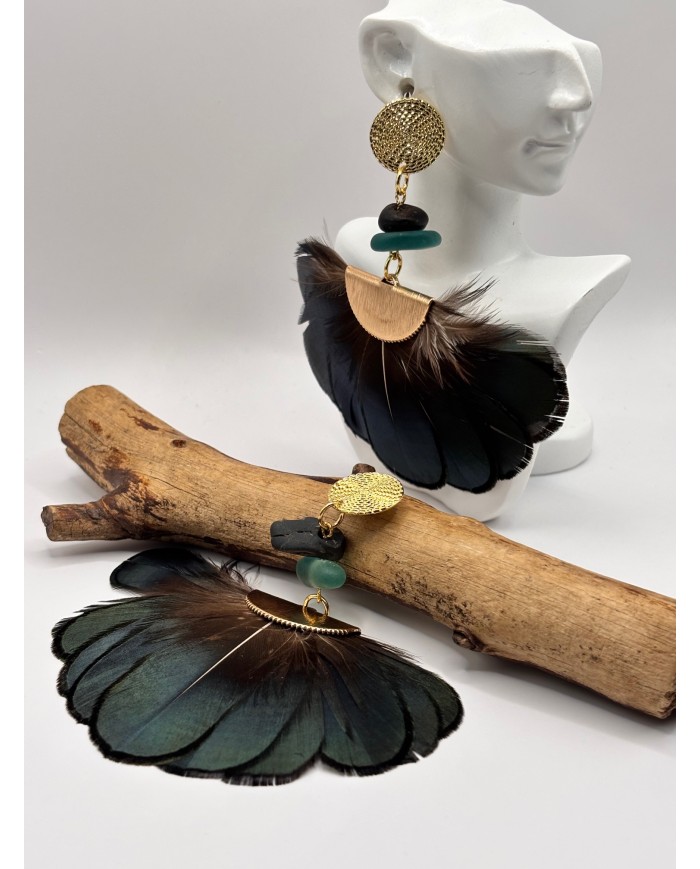 PENDIENTES ARTESANOS DE CRISTAL MARINO