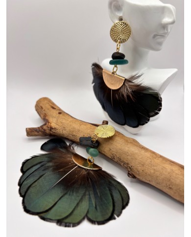 PENDIENTES ARTESANOS DE CRISTAL MARINO