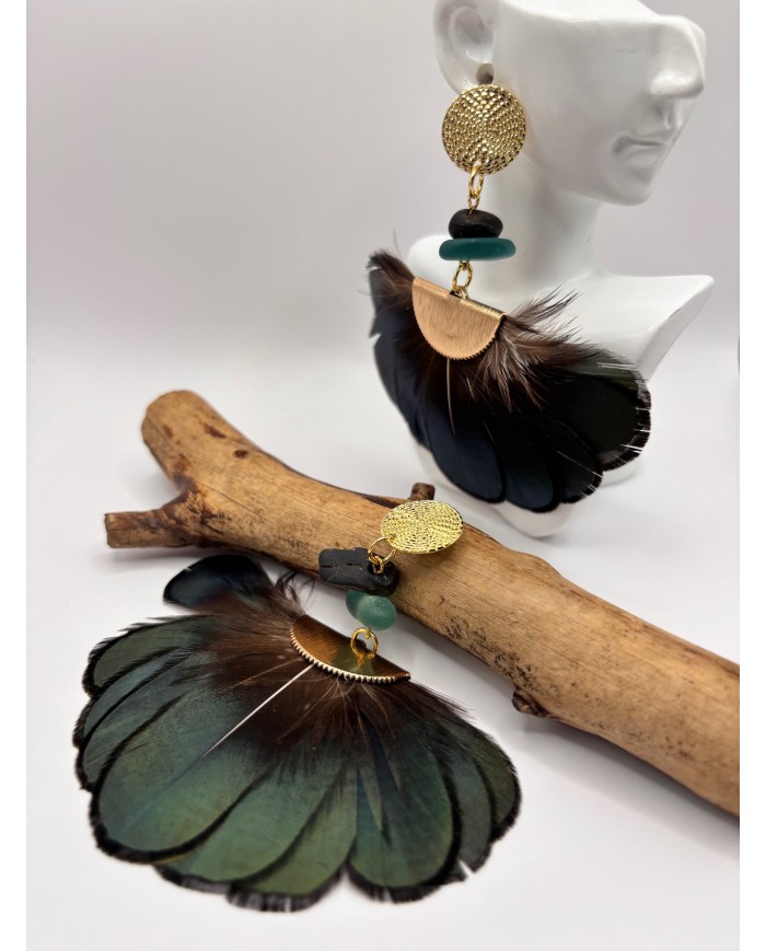 PENDIENTES ARTESANOS DE CRISTAL MARINO