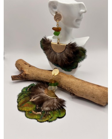 PENDIENTES ARTESANOS DE CRISTAL MARINO