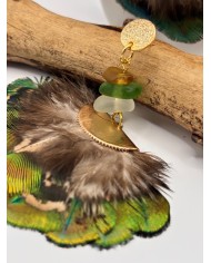 PENDIENTES ARTESANOS DE CRISTAL MARINO