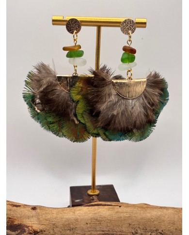 PENDIENTES ARTESANOS DE CRISTAL MARINO