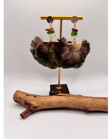 PENDIENTES ARTESANOS DE CRISTAL MARINO