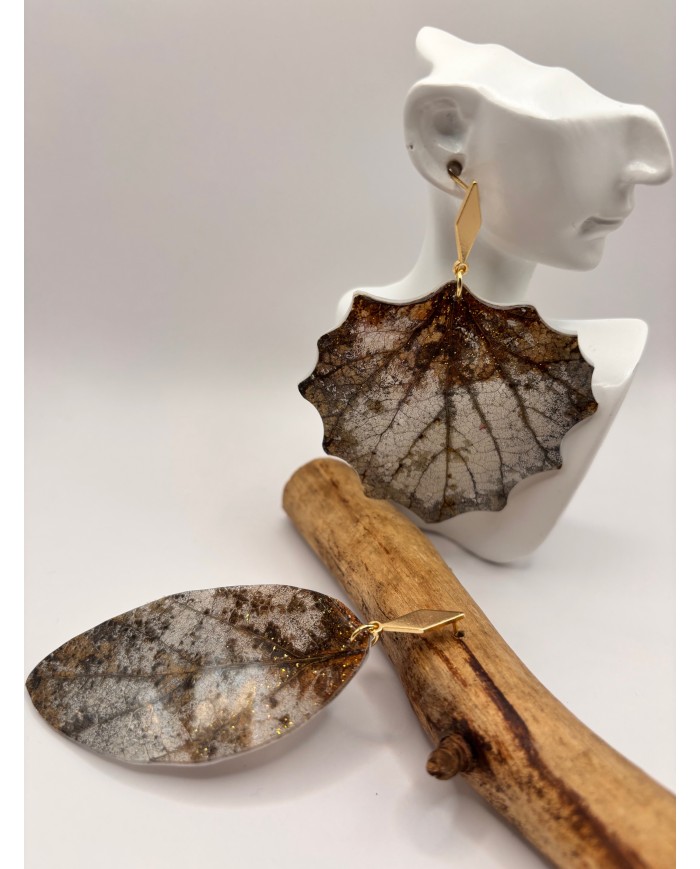 EDICIÓN LIMITADA pendientes artesanos de hoja natural
