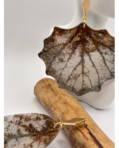 EDICIÓN LIMITADA pendientes artesanos de hoja natural
