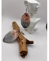 PENDIENTES ARTESANOS DE HOJA NATURAL ESQUELETIZADA