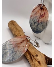 PENDIENTES ARTESANOS DE HOJA NATURAL ESQUELETIZADA