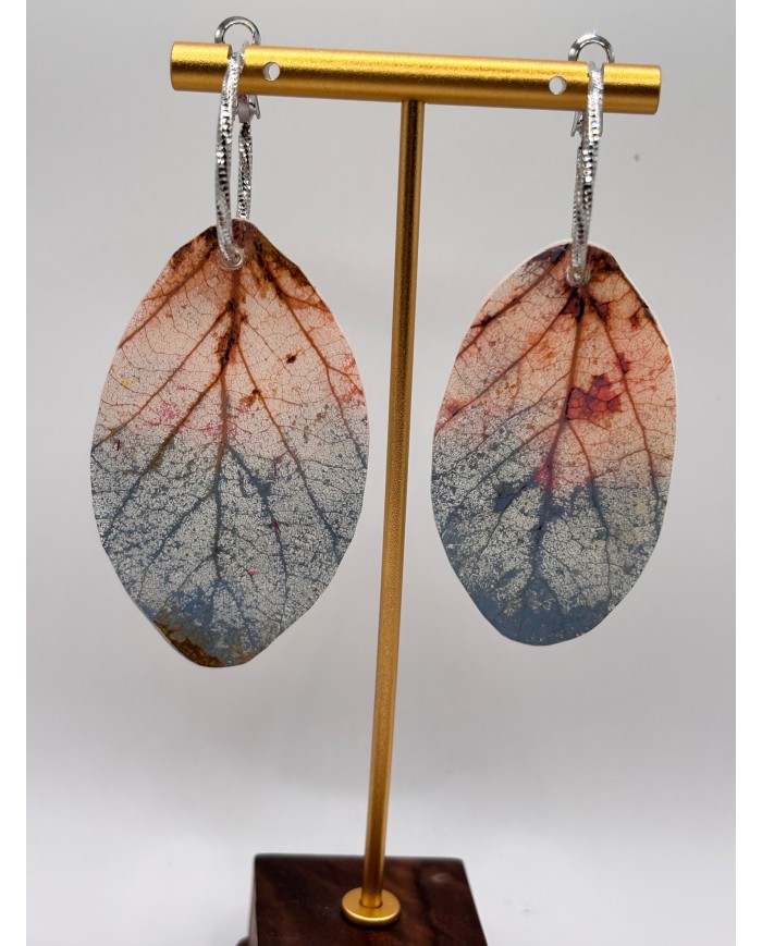 PENDIENTES ARTESANOS DE HOJA NATURAL ESQUELETIZADA