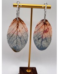 PENDIENTES ARTESANOS DE HOJA NATURAL ESQUELETIZADA