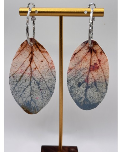 PENDIENTES ARTESANOS DE HOJA NATURAL ESQUELETIZADA