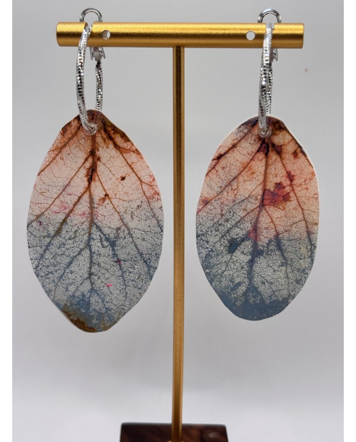 PENDIENTES ARTESANOS DE HOJA NATURAL ESQUELETIZADA