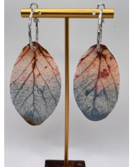 PENDIENTES ARTESANOS DE HOJA NATURAL ESQUELETIZADA