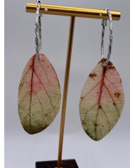 PENDIENTES ARTESANOS DE  HOJA NATURAL ESQUELETIZADA
