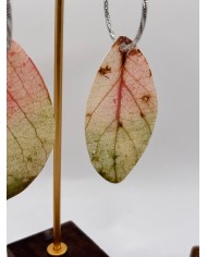 PENDIENTES ARTESANOS DE  HOJA NATURAL ESQUELETIZADA
