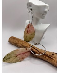PENDIENTES ARTESANOS DE  HOJA NATURAL ESQUELETIZADA