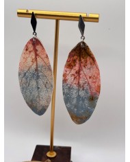 PENDIENTES ARTESANOS DE HOJA NATURAL ESQUELETIZADA