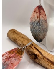 PENDIENTES ARTESANOS DE HOJA NATURAL ESQUELETIZADA