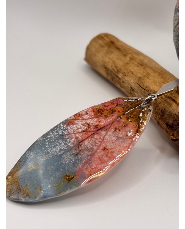 PENDIENTES ARTESANOS DE HOJA NATURAL ESQUELETIZADA