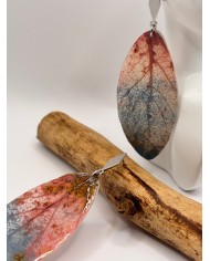 PENDIENTES ARTESANOS DE HOJA NATURAL ESQUELETIZADA