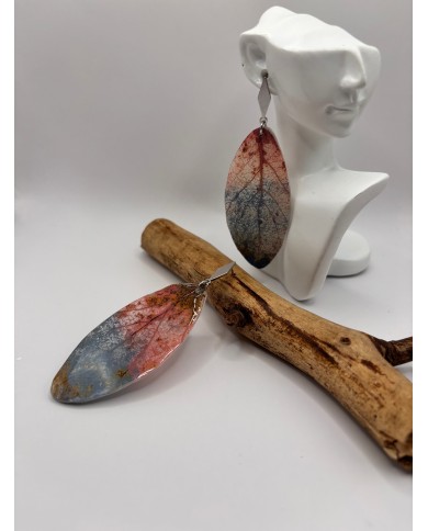 PENDIENTES ARTESANOS DE HOJA NATURAL ESQUELETIZADA