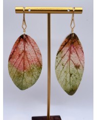 PENDIENTES ARTESANOS DE HOJA NATURAL ESQUELETIZADA