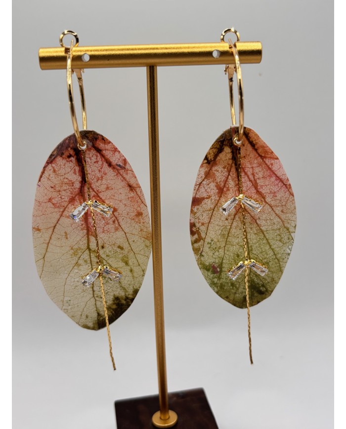 PENDIENTES ARTESANOS DE HOJA NATURAL