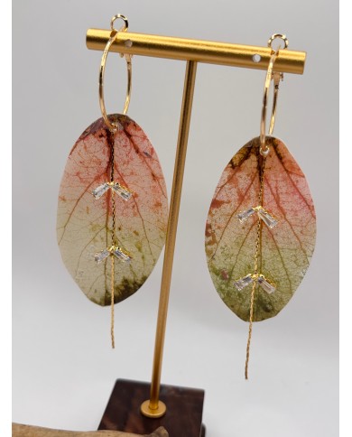 PENDIENTES ARTESANOS DE HOJA NATURAL