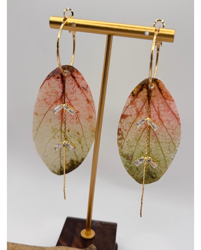 PENDIENTES ARTESANOS DE HOJA NATURAL