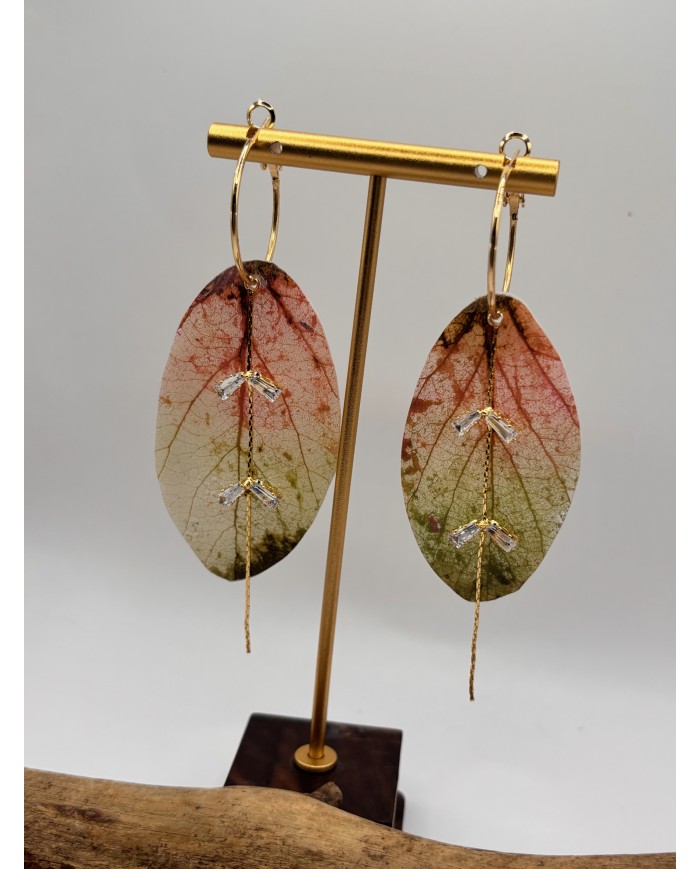 PENDIENTES ARTESANOS DE HOJA NATURAL