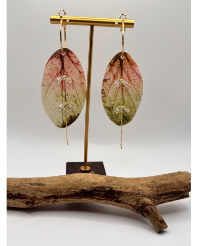 PENDIENTES ARTESANOS DE HOJA NATURAL
