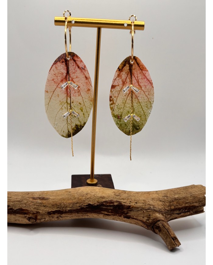 PENDIENTES ARTESANOS DE HOJA NATURAL