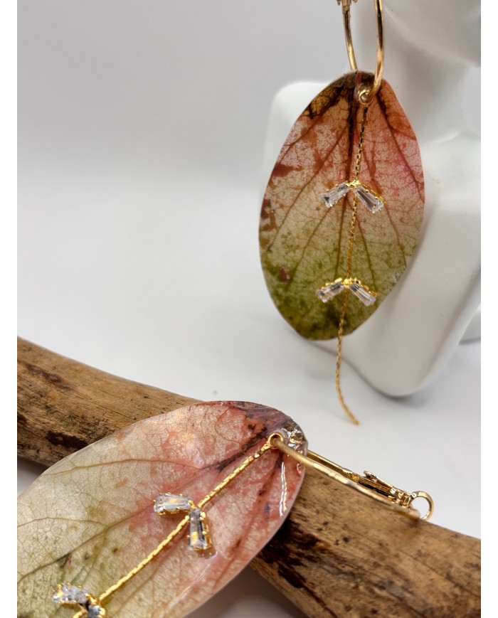 PENDIENTES ARTESANOS DE HOJA NATURAL