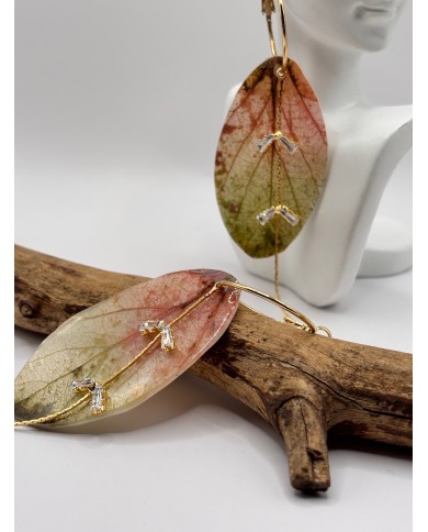 PENDIENTES ARTESANOS DE HOJA NATURAL
