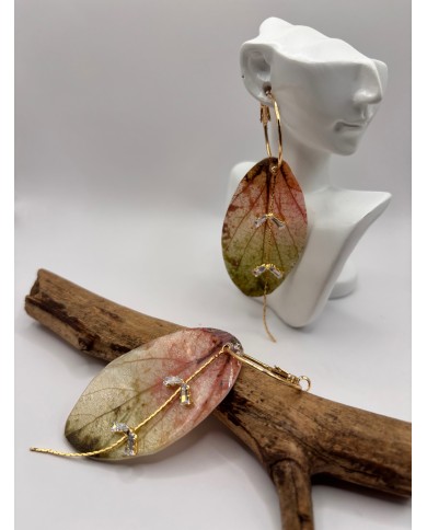 PENDIENTES ARTESANOS DE HOJA NATURAL