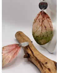 PENDIENTES ARTESANOS DE HOJA NATURAL ESQUELETIZADA