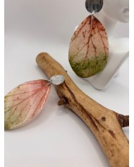 PENDIENTES ARTESANOS DE HOJA NATURAL ESQUELETIZADA