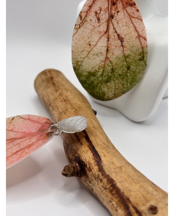 PENDIENTES ARTESANOS DE HOJA NATURAL ESQUELETIZADA