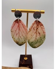 PENDIENTES ARTESANOS DE HOJA NATURAL ESQUELETIZADA