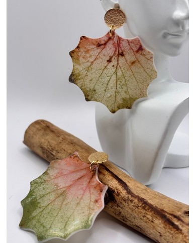 PENDIENTES ARTESANOS DE HOJA NATURAL ESQUELETIZADA