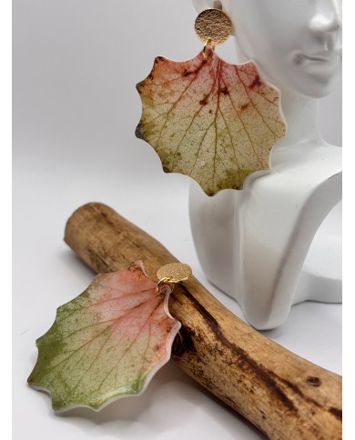 PENDIENTES ARTESANOS DE HOJA NATURAL ESQUELETIZADA